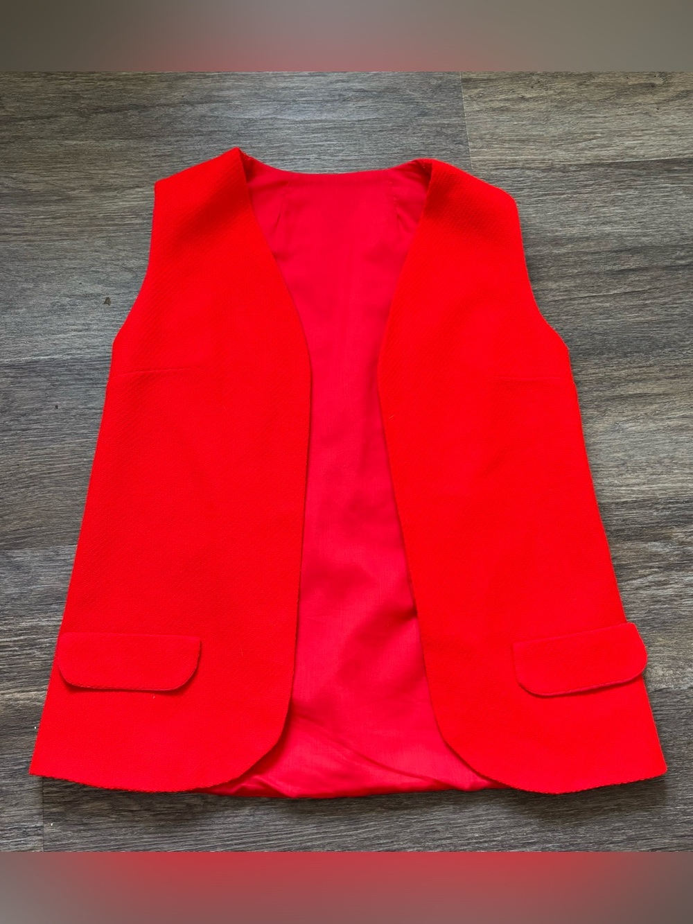Red Women's Sleeveless Blazer Vest